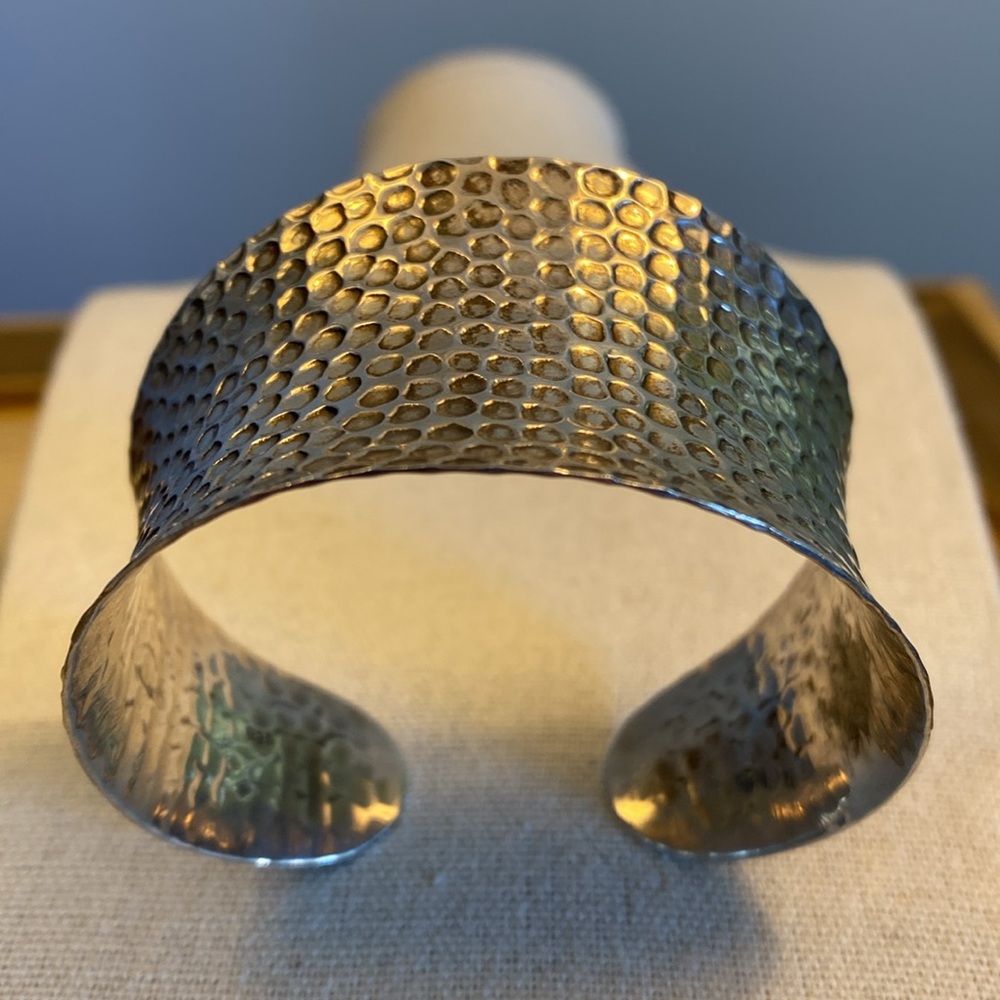 Textured 925 Sterling Silver Cuff Bracelet